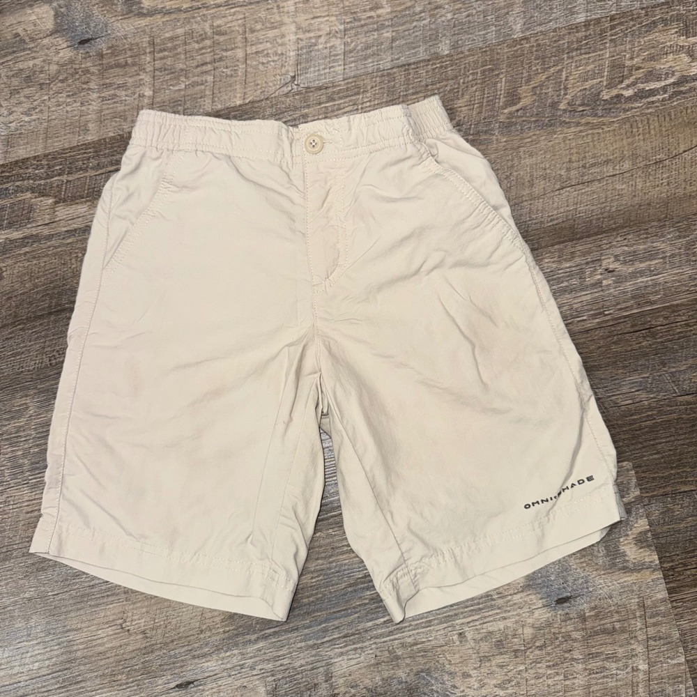 Columbia PFG Boys S 8 Bahama Shorts Khaki Omni-Shade Fishing Outdoor